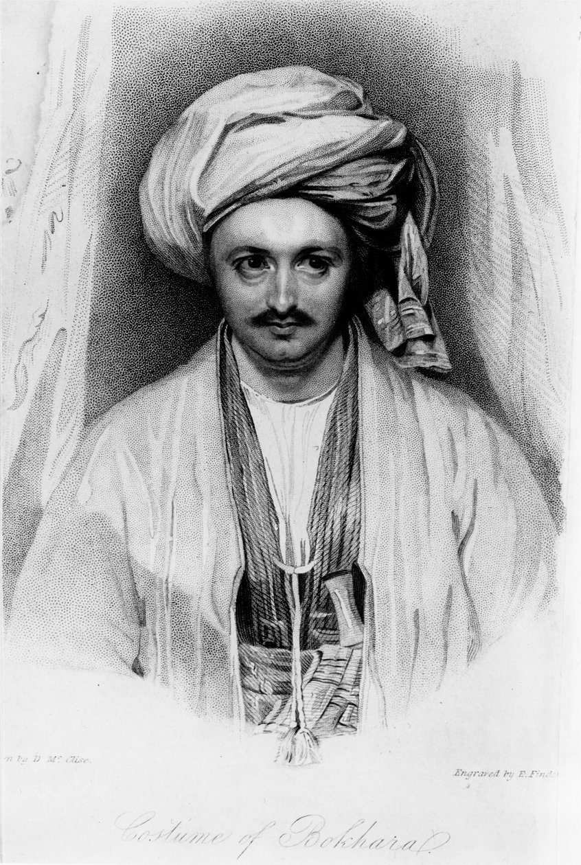 Portrait de Sir Alexander Burnes (1805-1841) gravé par E. Findes - D McClise