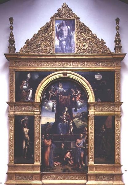 Vierge et Enfant en trône avec des Saints - D. and Garofalo Dossi