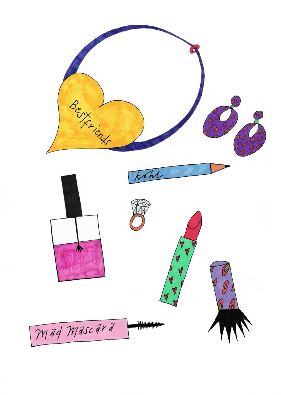 Bijoux et maquillage, 2017 (feutre sur papier) - Daisy de Villeneuve
