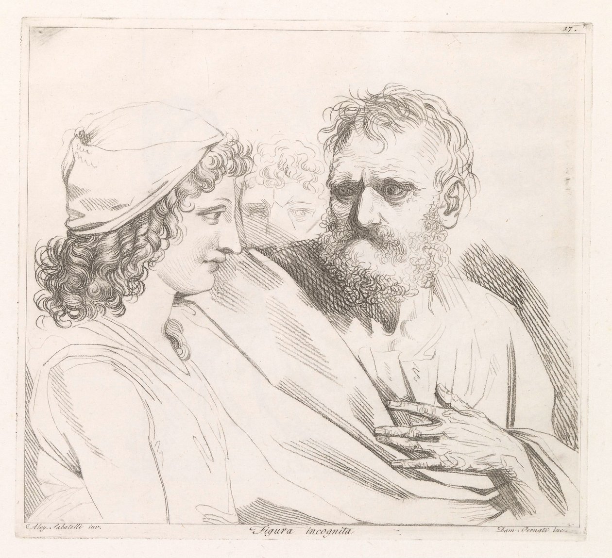 Jeune homme et vieil homme avec des yeux perçants - Damiano Pernati