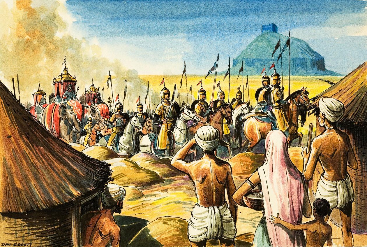 Des indigènes indiens observent un cortège d