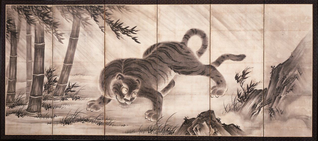 Tigre [à gauche de la paire Dragon et Tigre], milieu du XVIe siècle - Dōan Yamada