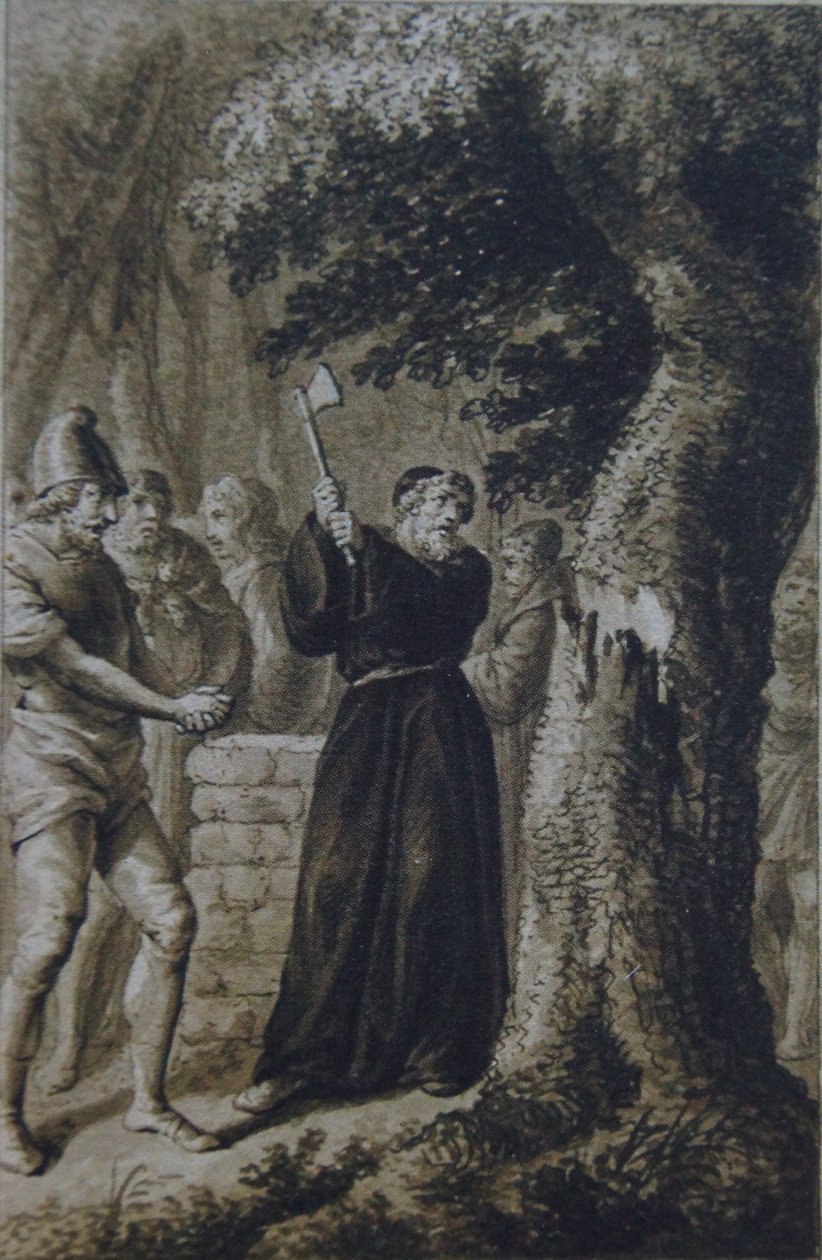 Boniface abattant le chêne de Thor, Planche X d