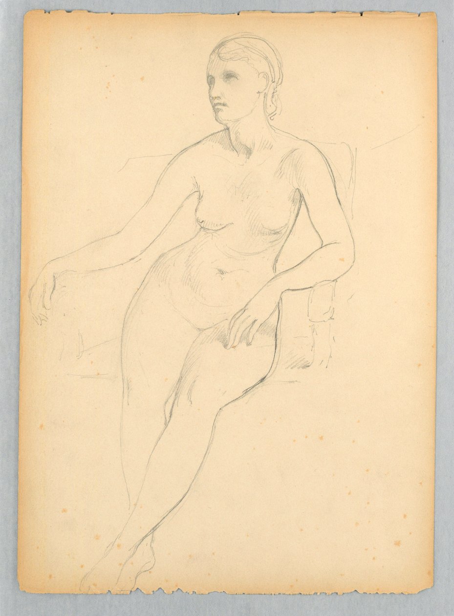 Dessin, Helen Hamersley, assise N, 1881 - Daniel Huntington