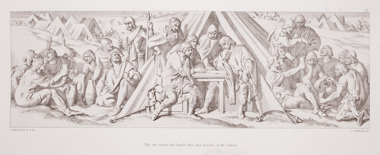 La veille de la bataille, émeute et festin des Saxons, de 