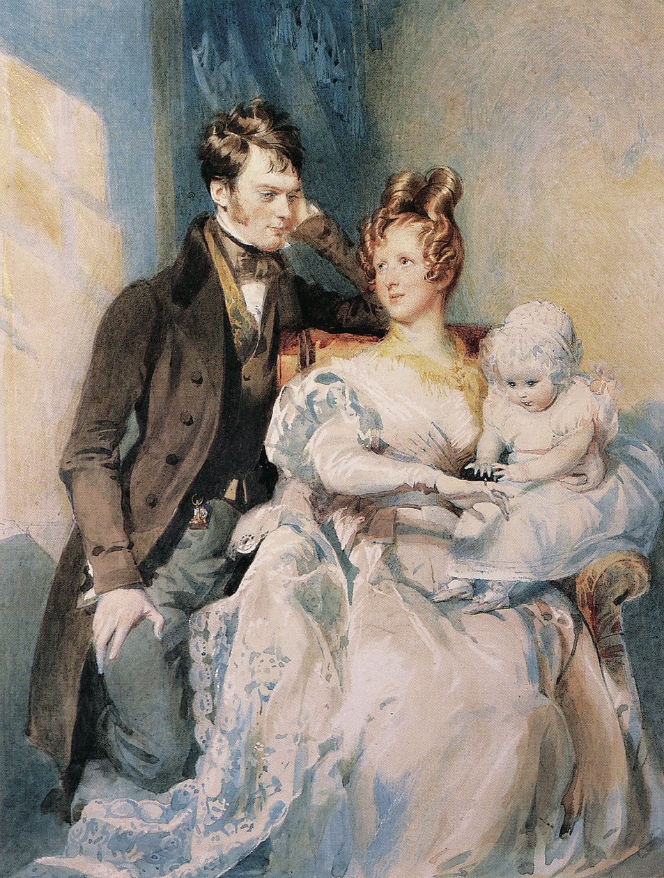 Portrait de M. et Mme MacGregor avec leur enfant - Daniel Maclise