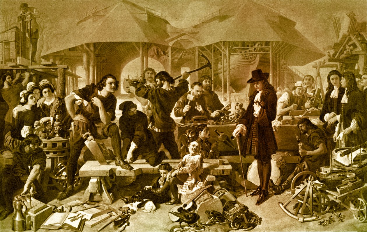 Pierre le Grand au chantier naval de Deptford - Daniel 1806-70 Maclise