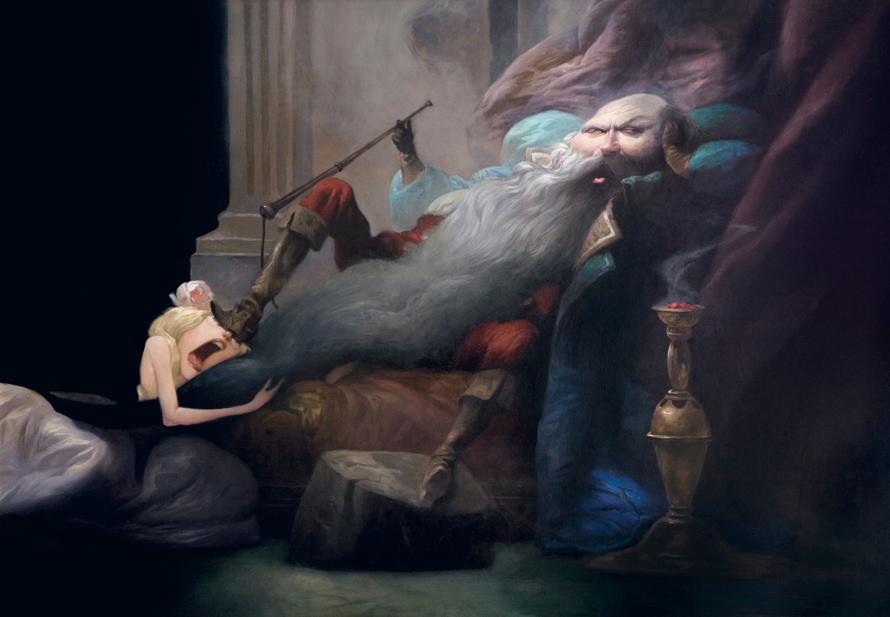 Et elle le supplia de la laisser en vie, de Barbe Bleue par Charles Perrault (1628-1703) - Daniel Cacouault