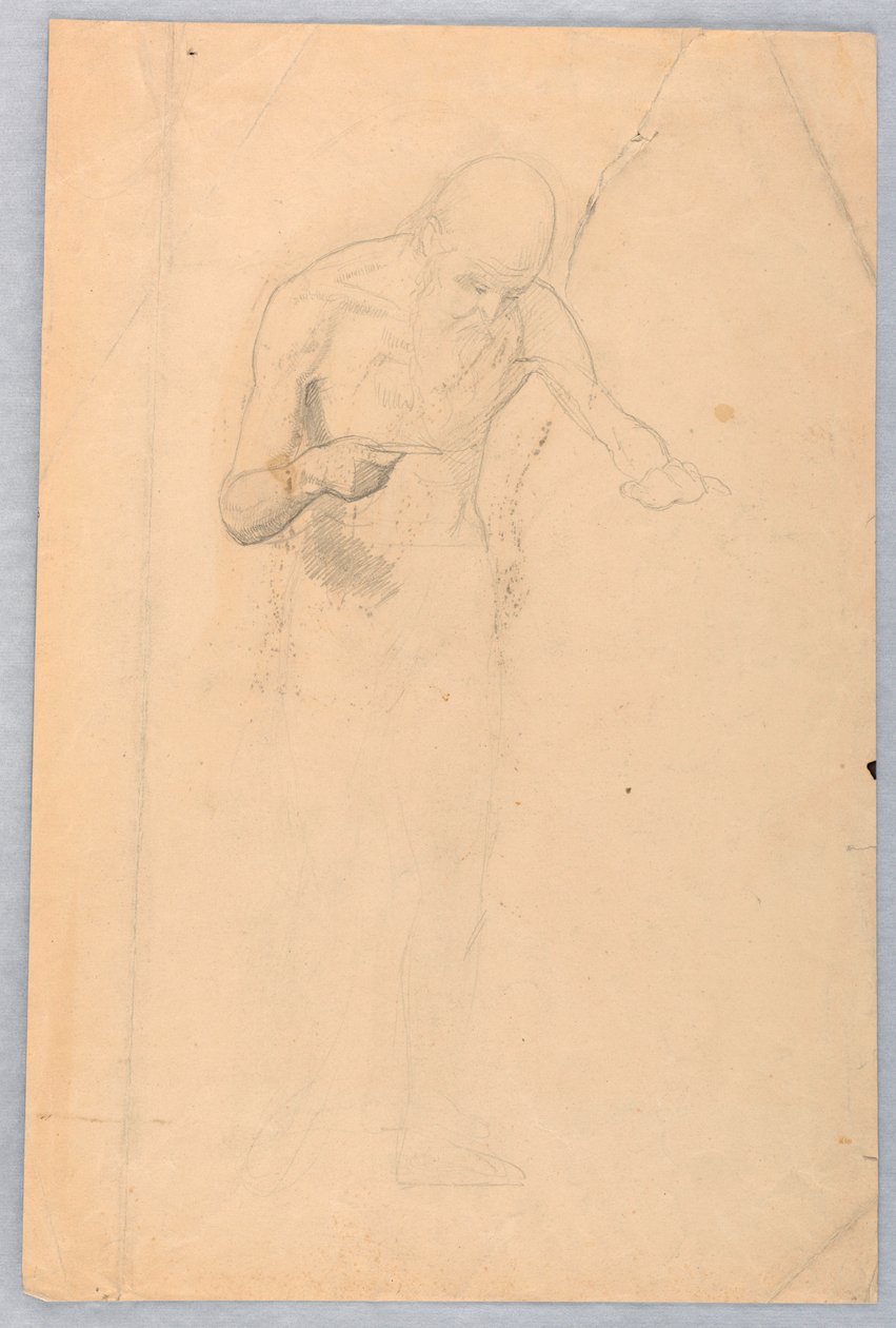 Dessin, homme barbu debout, 1852 - Daniel Huntington