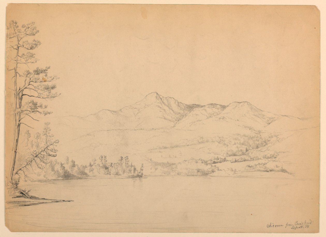 Dessin, montagne Chocorua depuis Cara