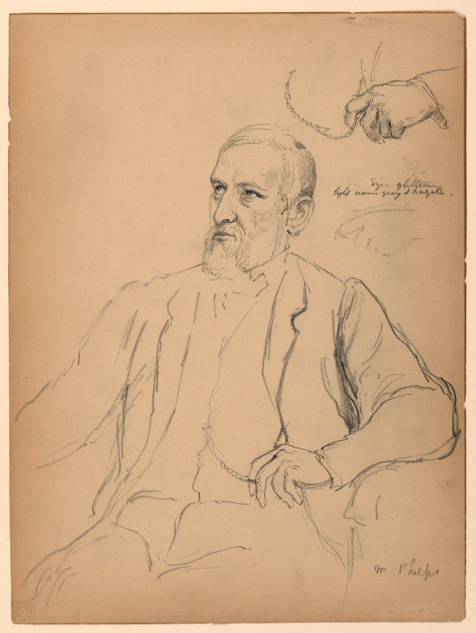 Dessin, John Jay Phelps assis, S, 1863 - Daniel Huntington