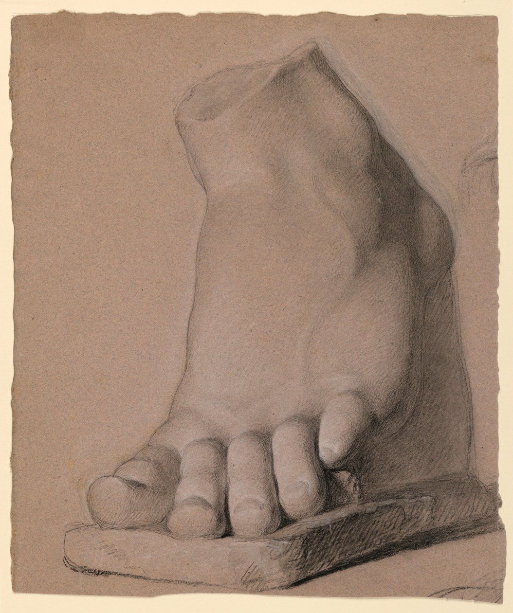 Dessin, pied gauche à partir d