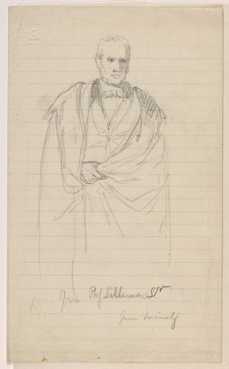 Dessin, Prof Benjamin Silliman, Sr. Debout ; à gauche : Prof. Benjamin Silliman, Sr. assis, 1858 - Daniel Huntington