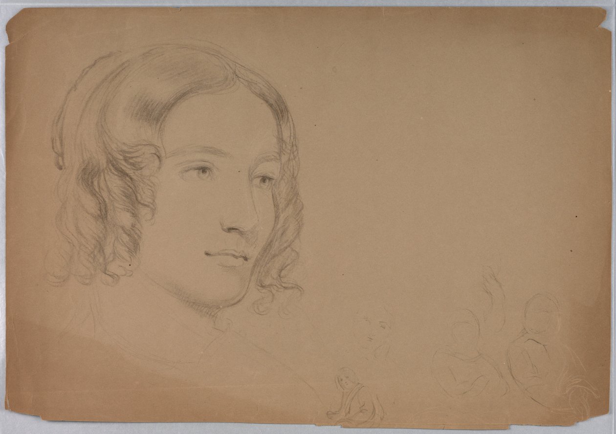 Dessin, Esquisses de têtes de femmes, années 1840 - Daniel Huntington