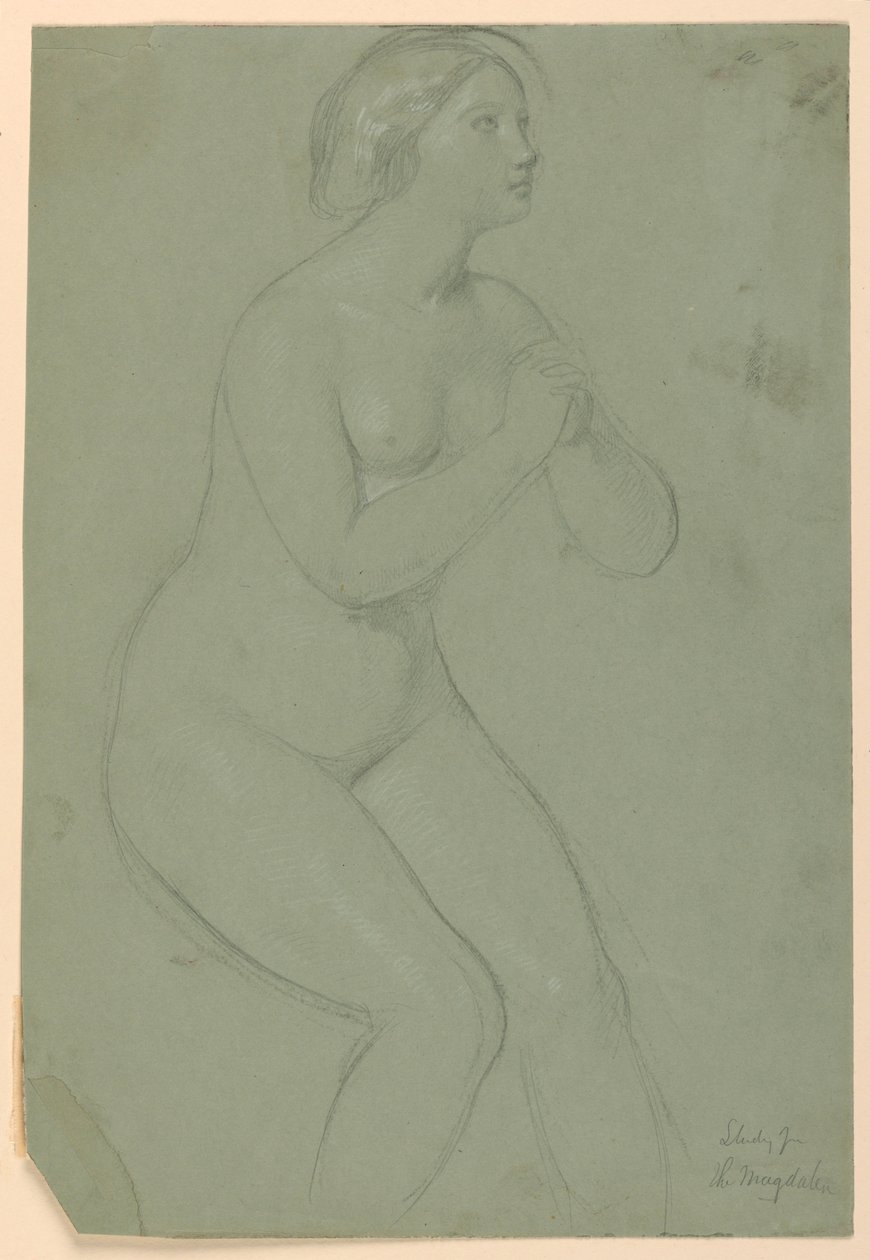 Dessin, étude pour "Une Madeleine", F, 1852 - Daniel Huntington