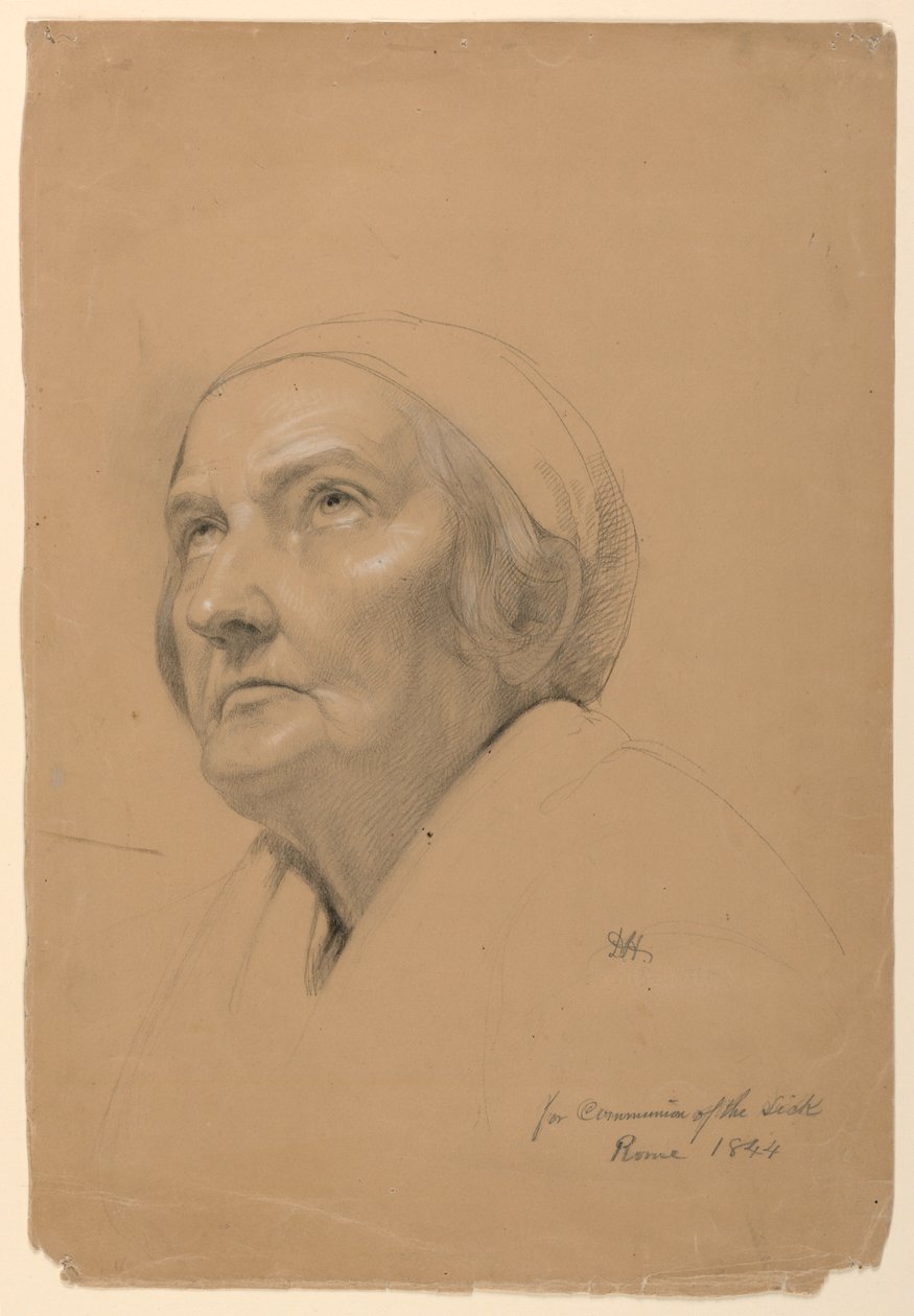 Dessin, étude pour la "Communion des malades", 1844 - Daniel Huntington