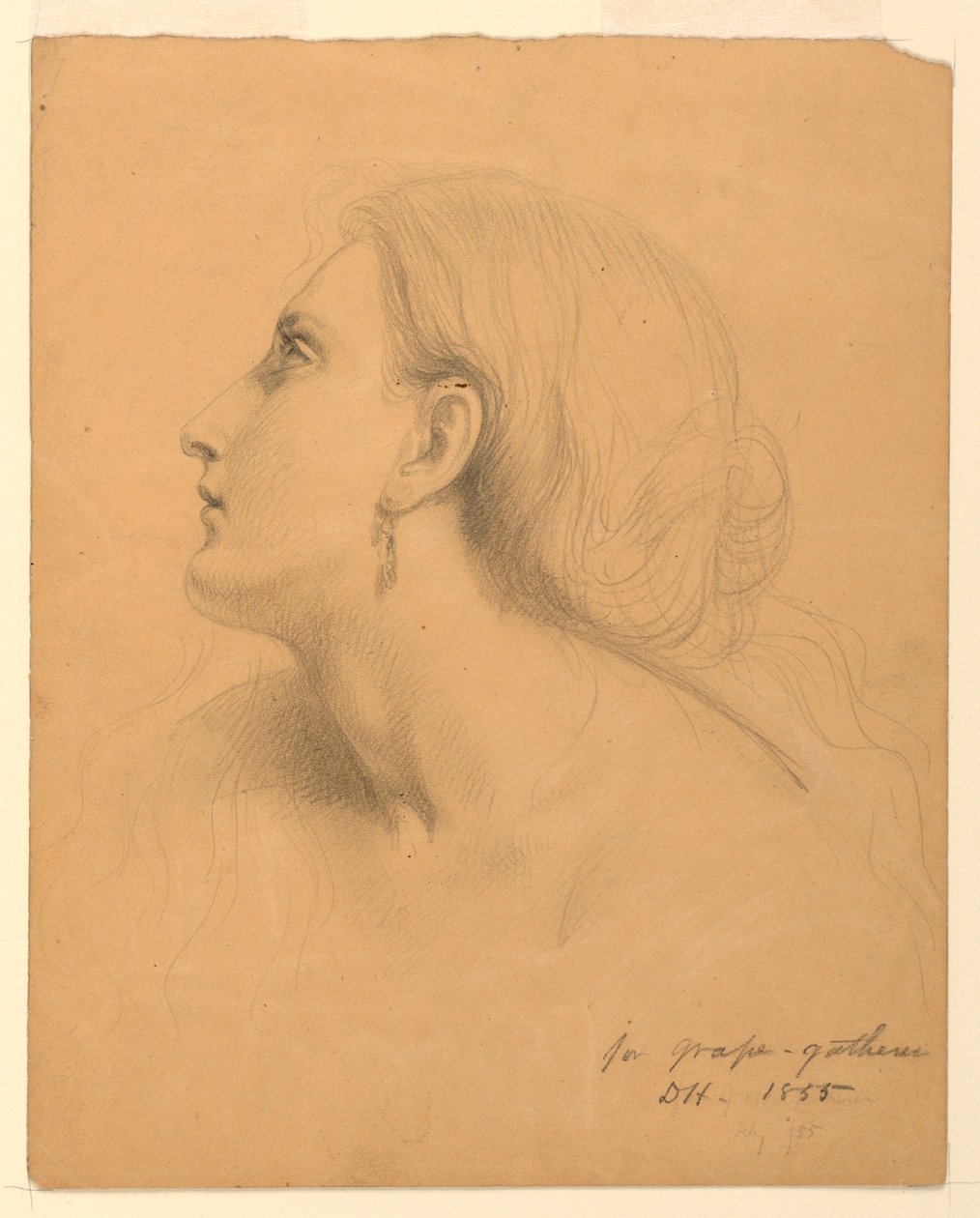 Dessin, étude pour "Grape Gatherers", juillet 1855 - Daniel Huntington