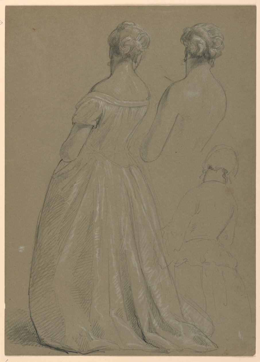 Dessin, étude pour la "Réception de Martha Washington", 1860 - Daniel Huntington