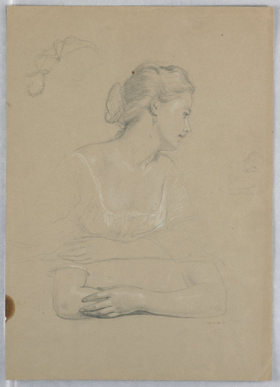 Dessin, étude pour la "Réception de Martha Washington", 1860 - Daniel Huntington
