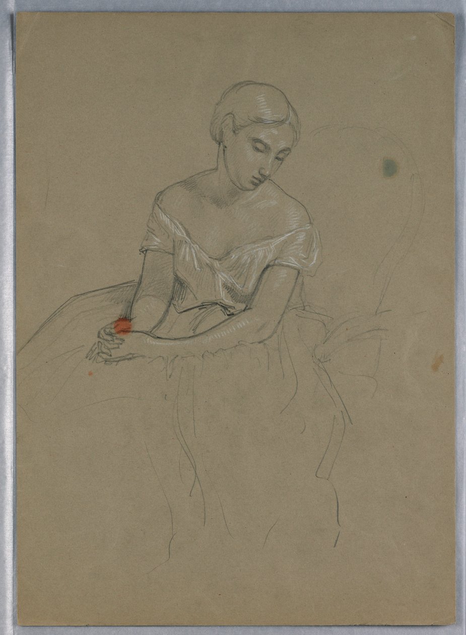 Dessin, étude pour la "Réception de Martha Washington", 1860 - Daniel Huntington
