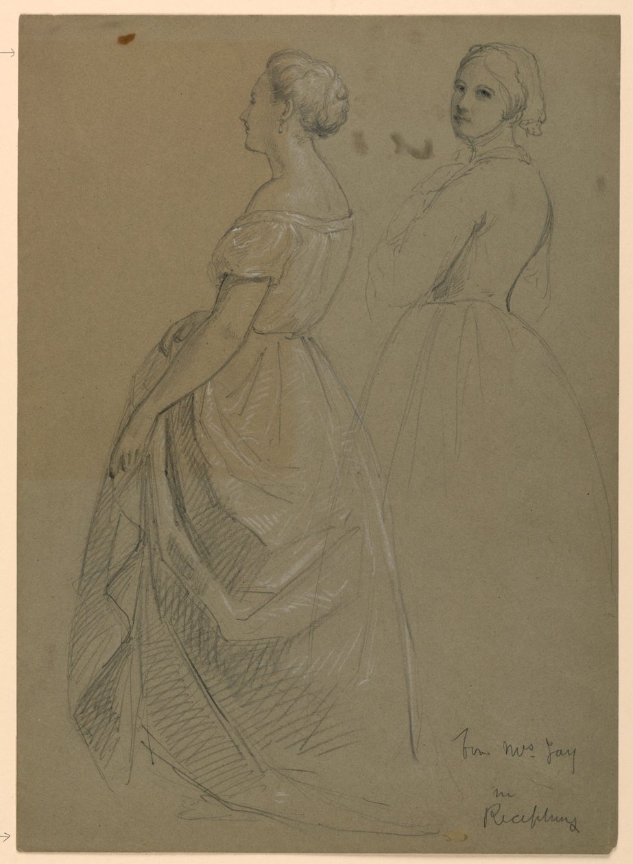 Dessin, étude pour "La réception de Martha Washington", 1860 - Daniel Huntington