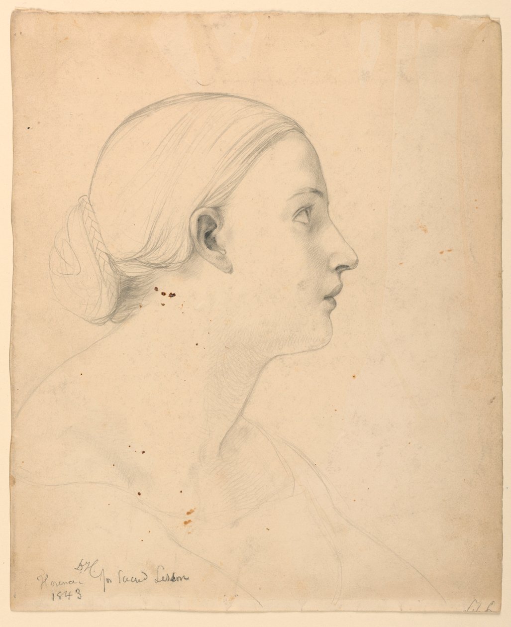Dessin, étude pour la "Leçon sacrée", 1843 - Daniel Huntington