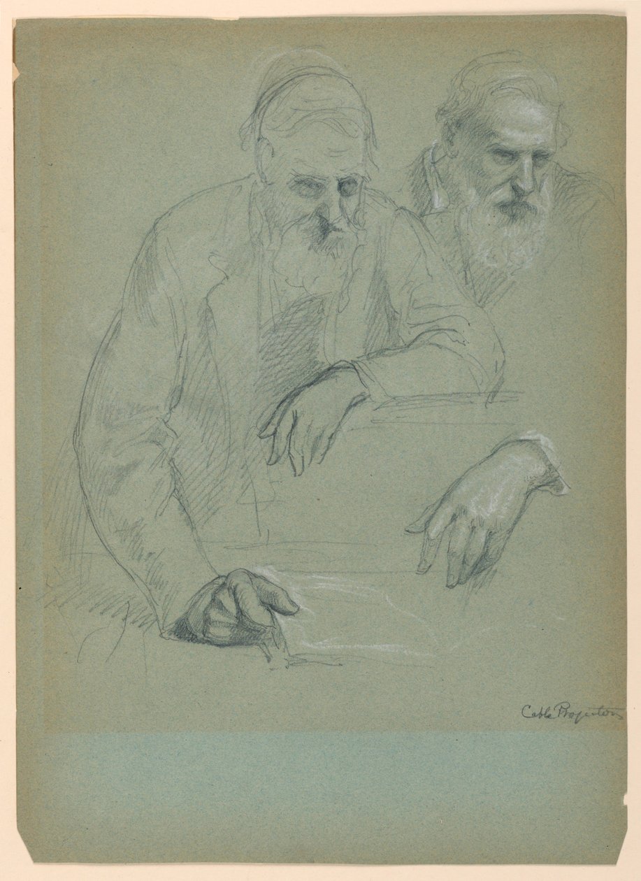 Dessin, Deux études de Daniel Hun, 1881 - Daniel Huntington