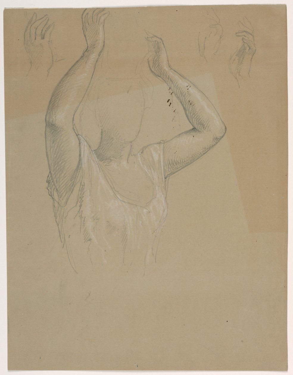 Dessin, Femme aux mains levées A, 1844-45 - Daniel Huntington