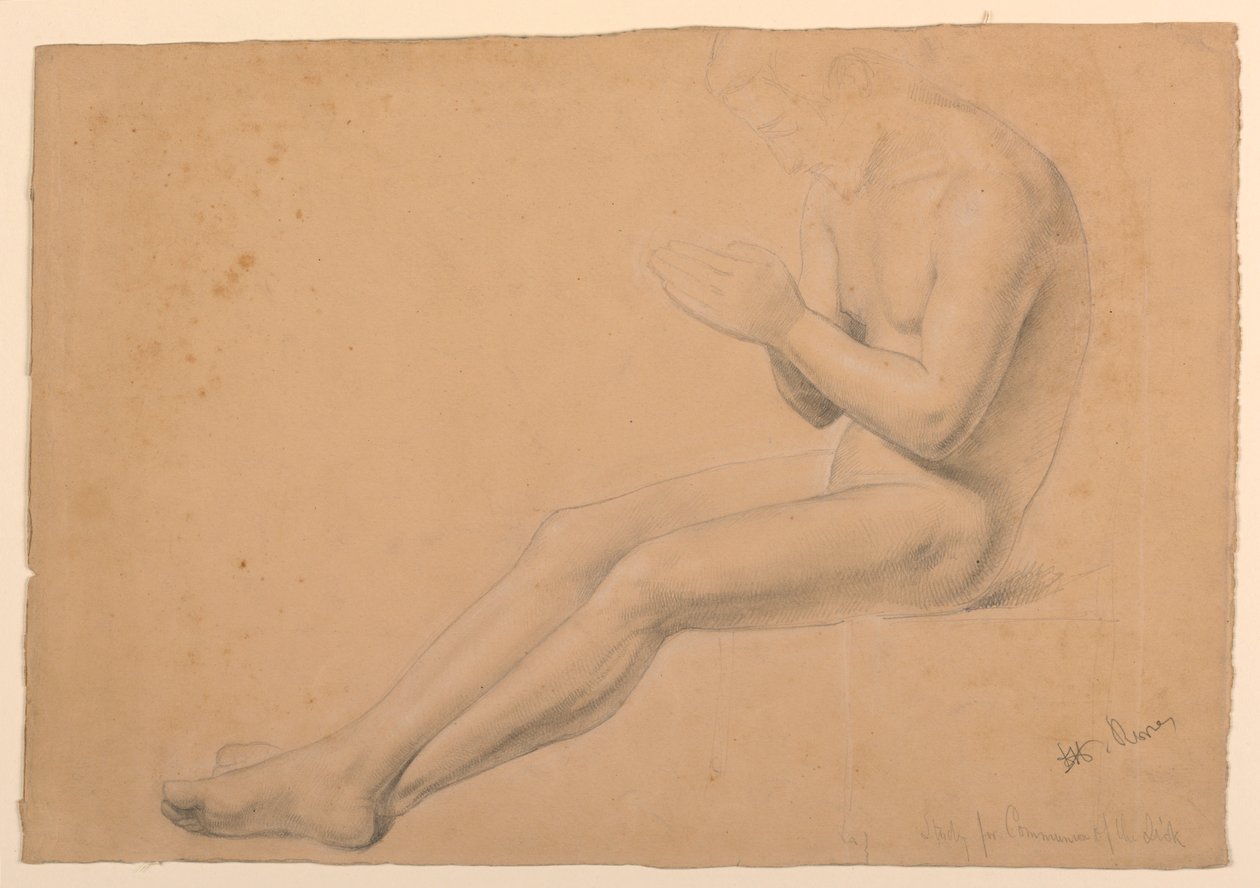 Étude de figure pour "Communion des malades" - Daniel Huntington