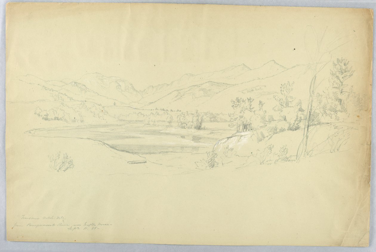 Franconia Notch depuis la rivière Pemigewasset près de Grafton House - Daniel Huntington