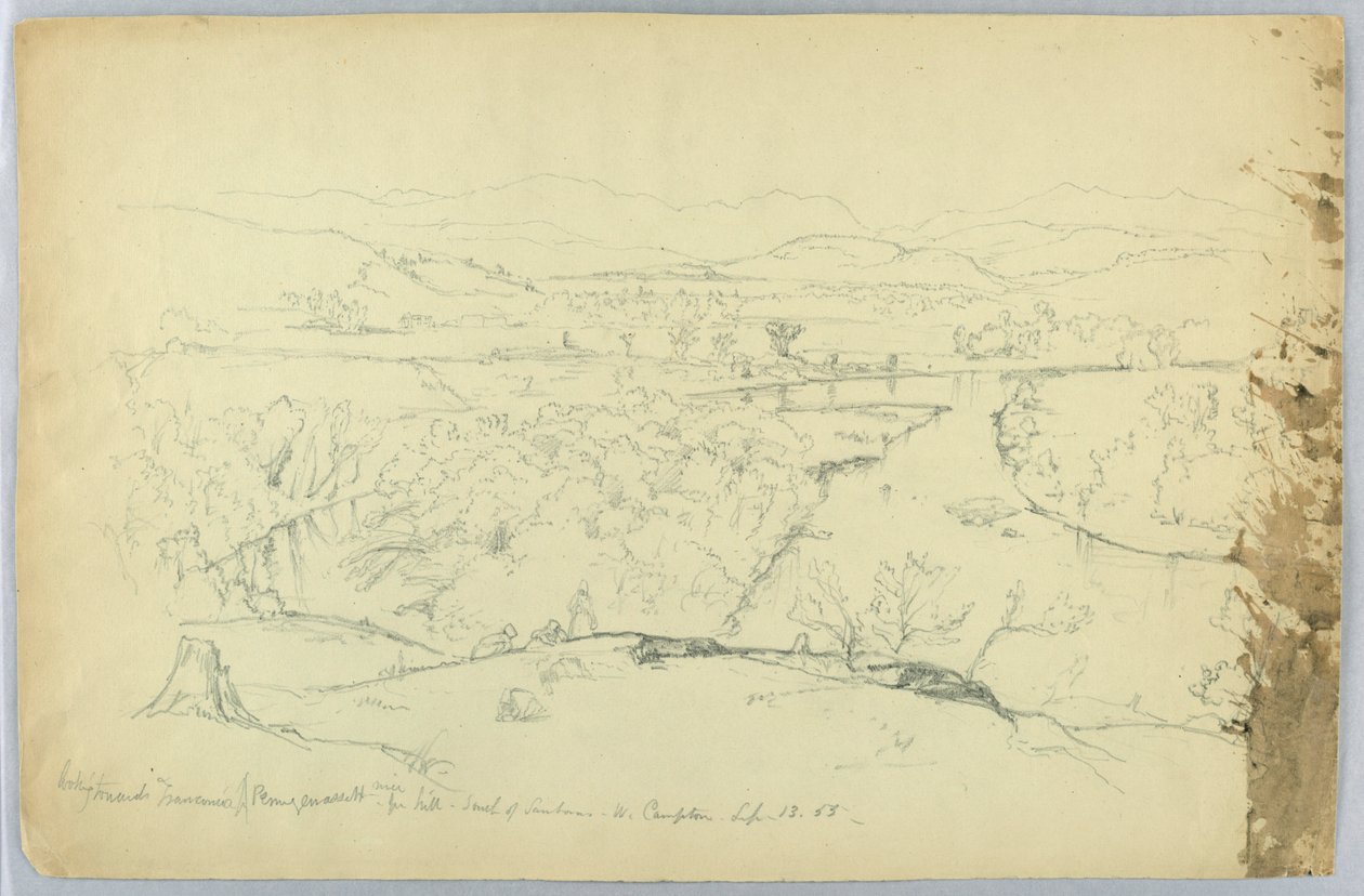 Vue vers la Franconie et la rivière Pemigewasset depuis la colline au sud de Sanborn - W. Campton - Daniel Huntington