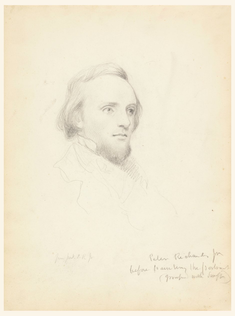 Croquis de la tête de Peter Richards pour son portrait - Daniel Huntington