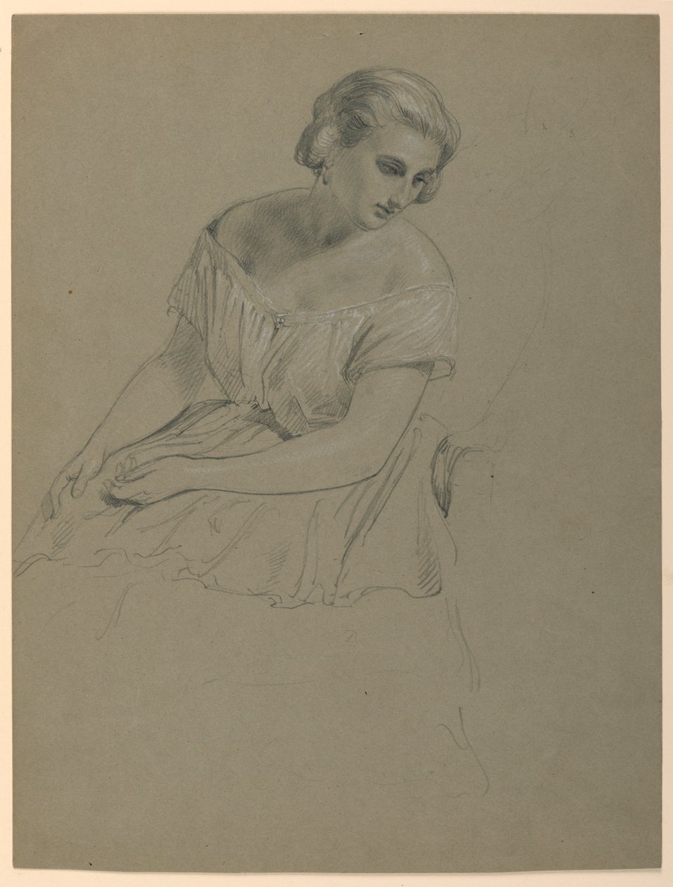 Étude de femme assise pour "La Cour Républicaine" (Jour de réception de Lady Washington) - Daniel Huntington