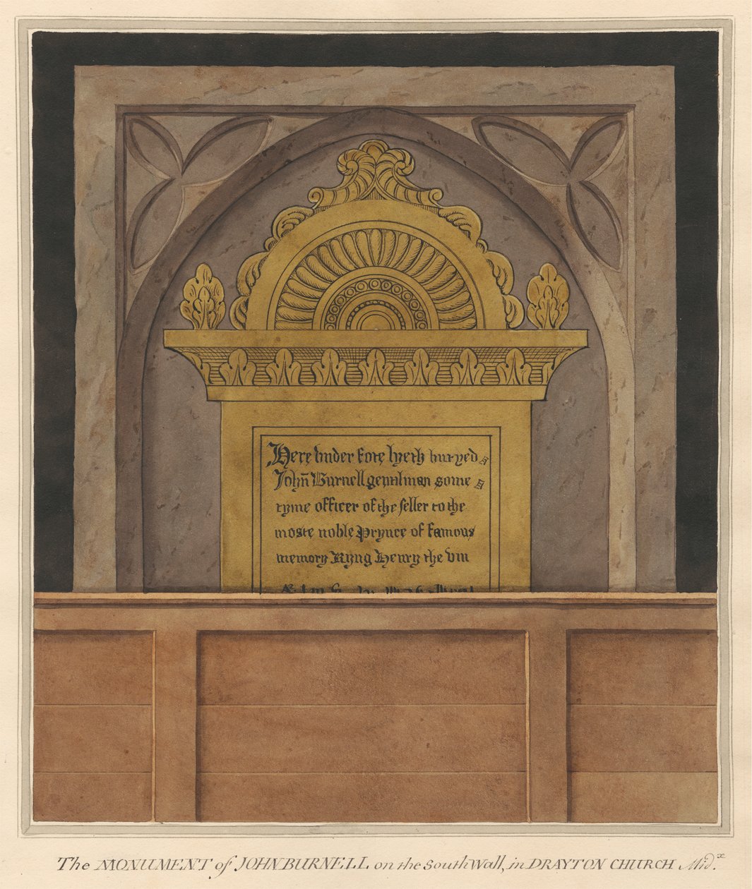 Plaque de laiton pour John Burnell de l