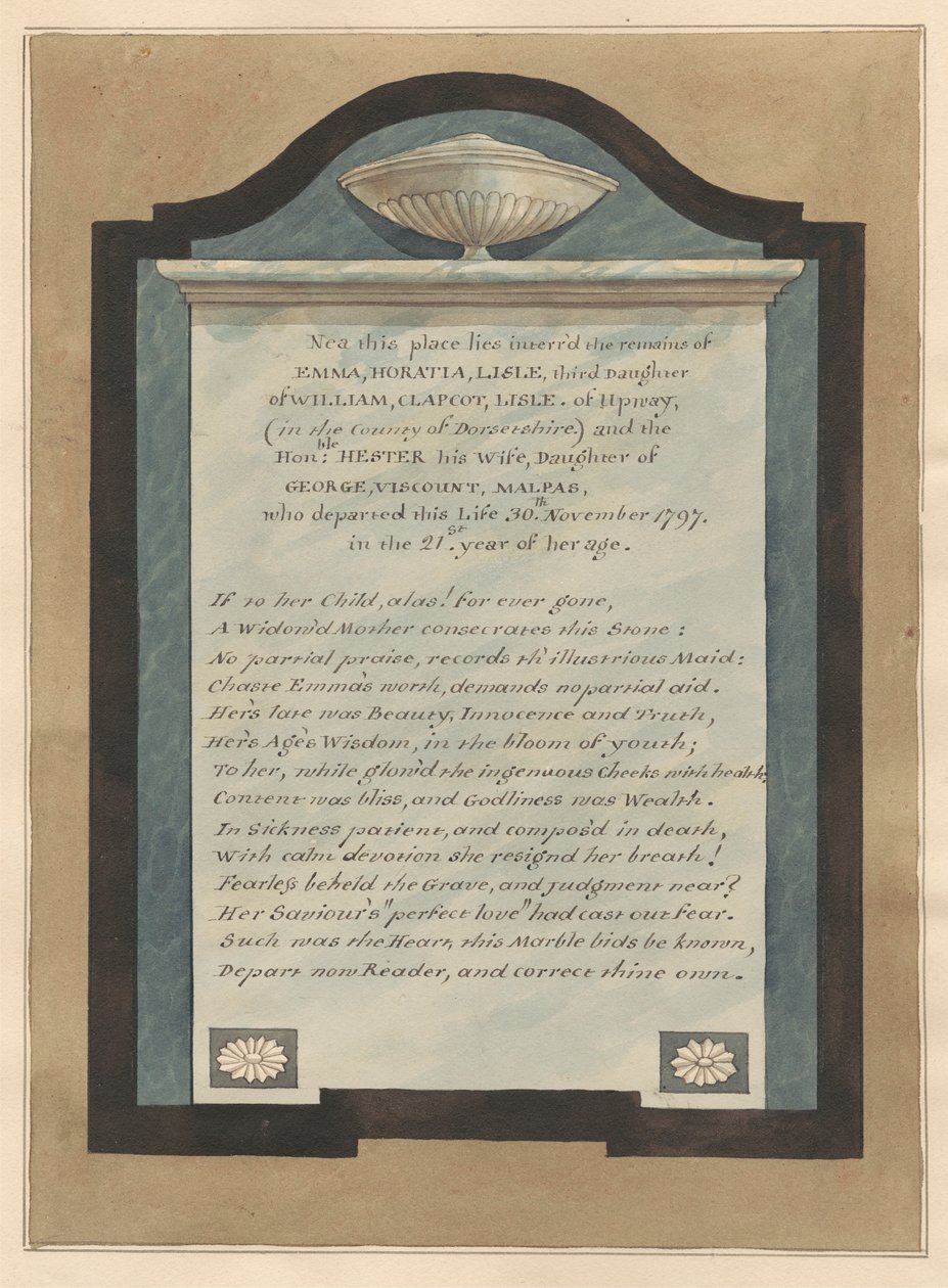 Mémorial à Emma Horatia Lisle de l