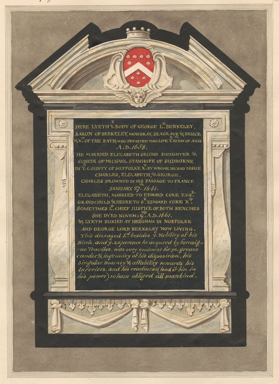 Mémorial à George Lord Berkeley de l