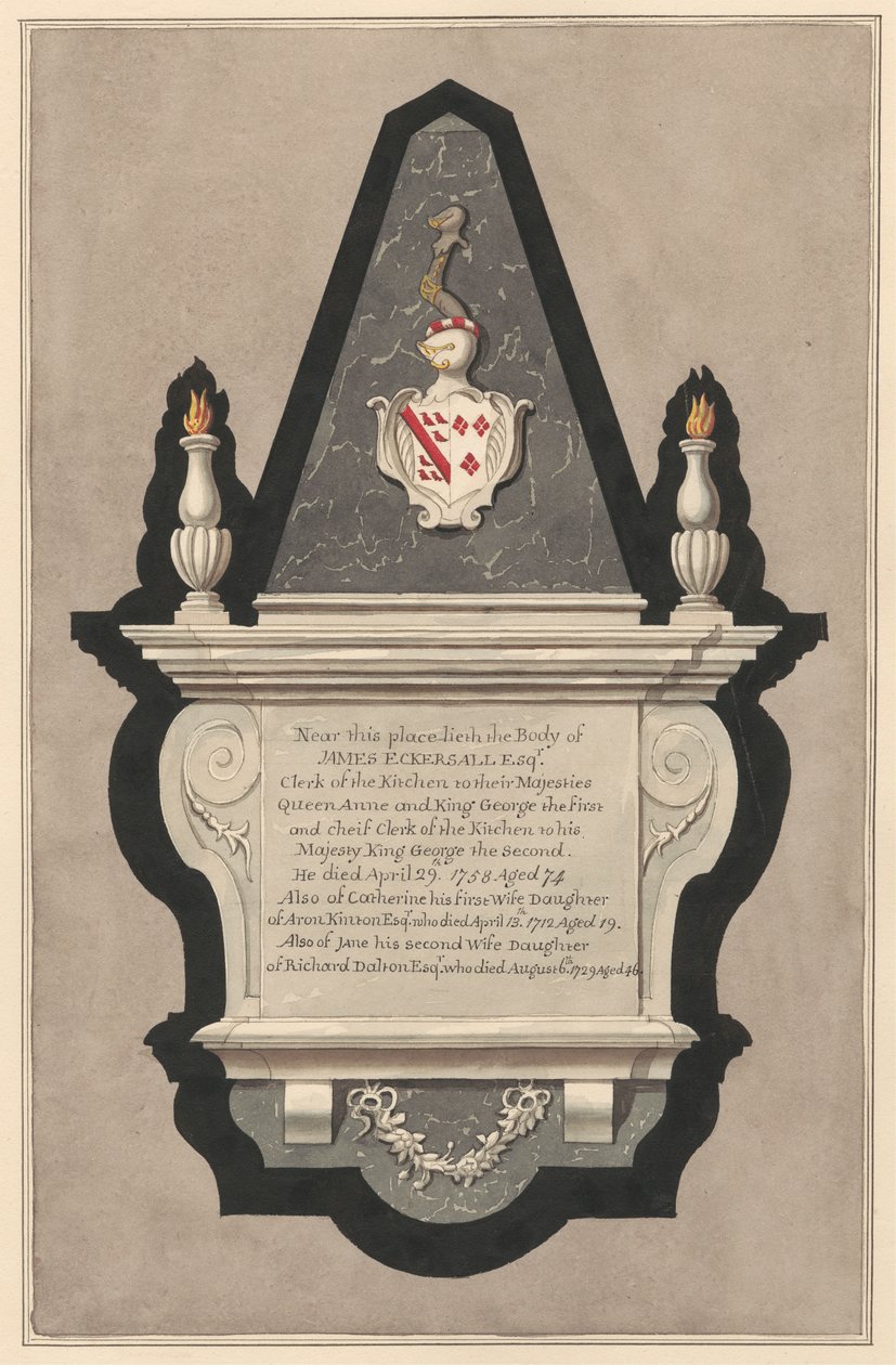 Mémorial à James Eckersall et ses épouses Catherine et Jane de l