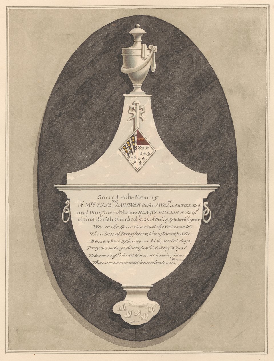 Mémorial à Mme Elizabeth Lardner, de l