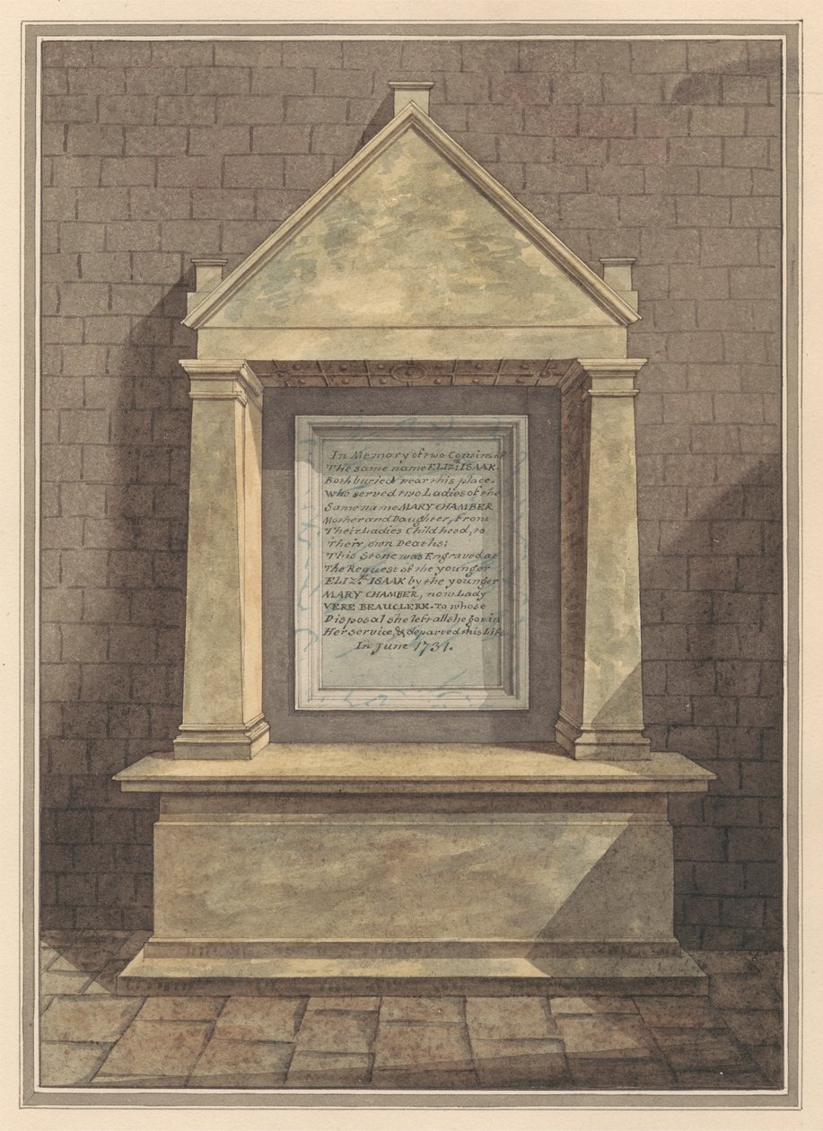 Mémorial à deux cousines nommées Elizabeth Isaak de l