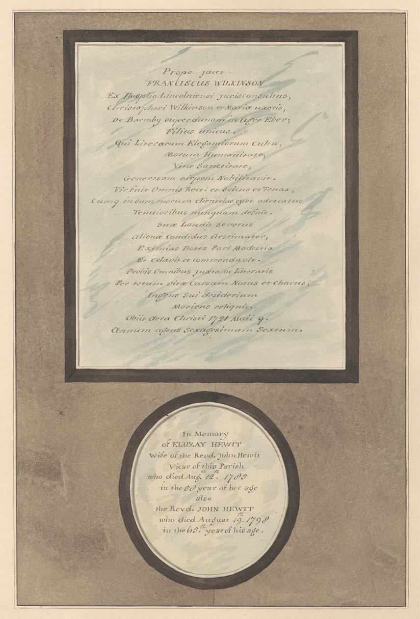 Mémoriaux à Francis Wilkson et John et Eluzay Hewitt de l