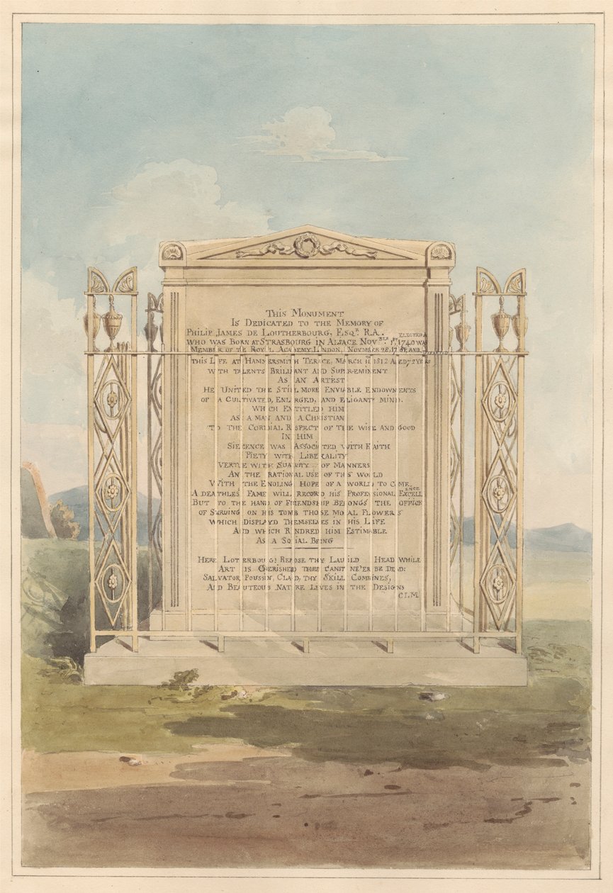 Tombe de Philip James de Loutherbourg, du cimetière de Chiswick - Daniel Lysons