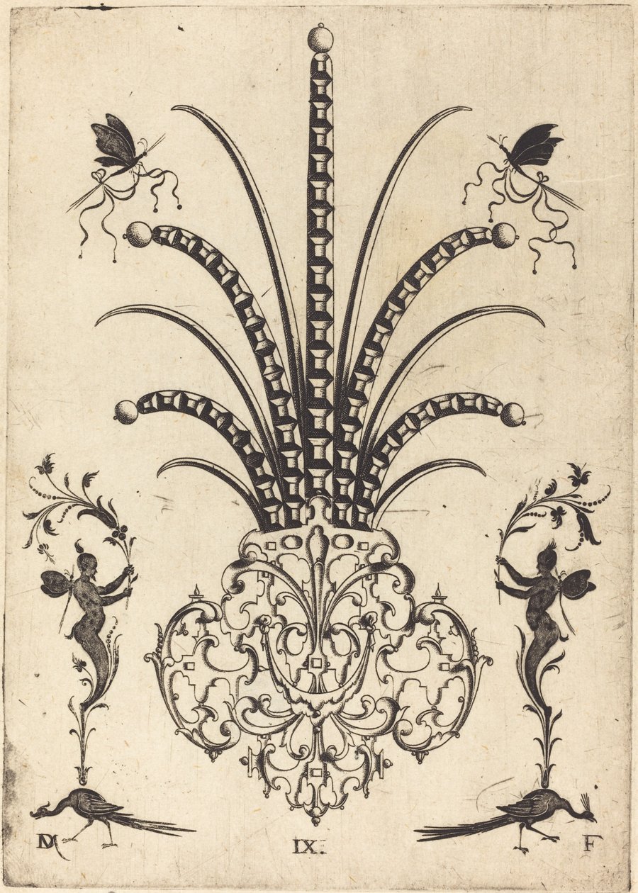 Broche avec Pierres de Table, Papillons en Haut, et Paons et Hermès en Bas - Daniel Mignot