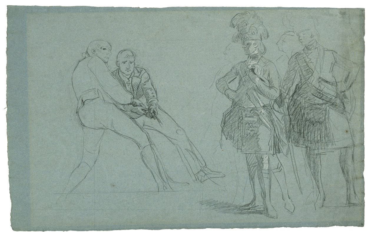 Étude pour Le Siège de Gibraltar (Étude du Lieutenant Colonel Lindsay et Figures Tirant sur une Corde), c. 1786-1787 - Daniel Mytens