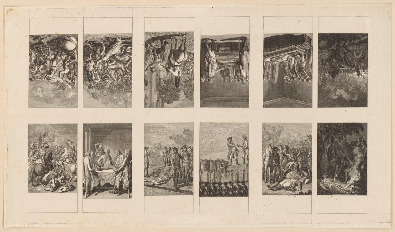 12 feuilles représentant des scènes de guerre brandebourgeoises - Daniel Nikolaus Chodowiecki