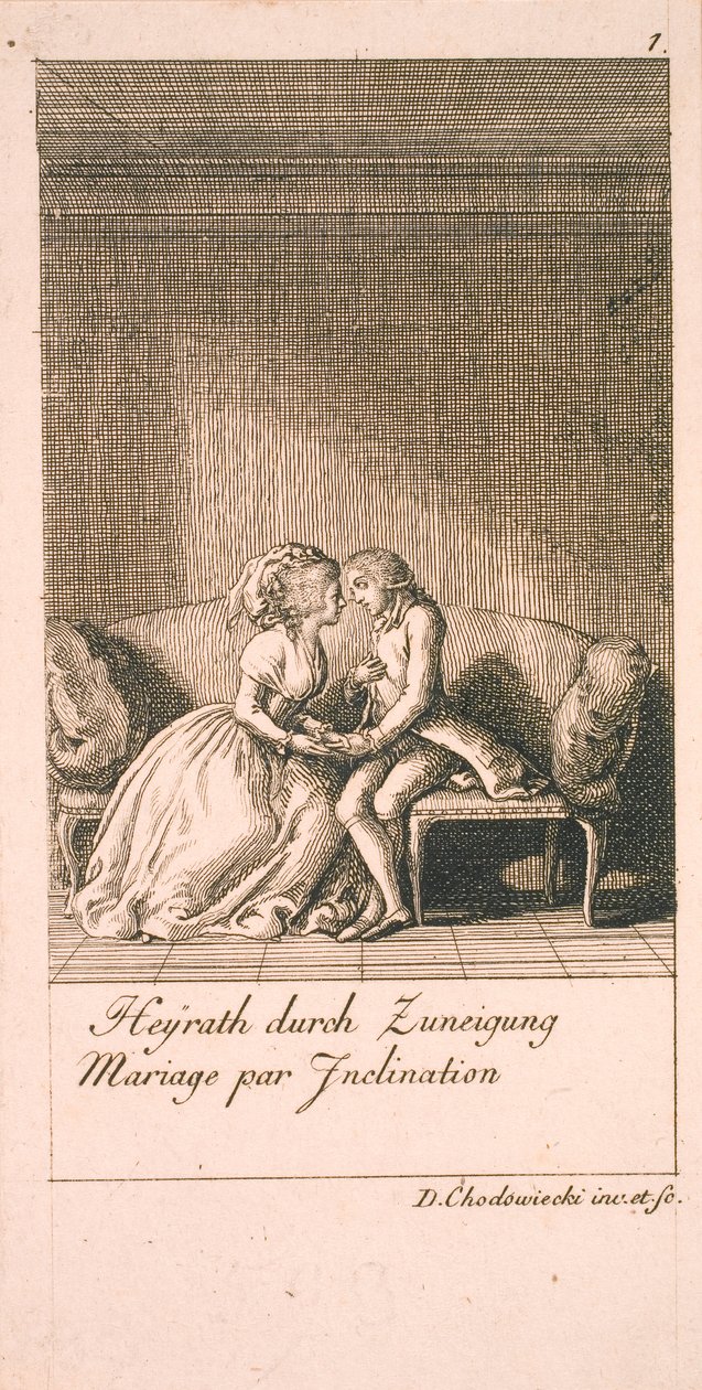 Motifs de mariage et leurs conséquences. Bl. 1 - Daniel Nikolaus Chodowiecki