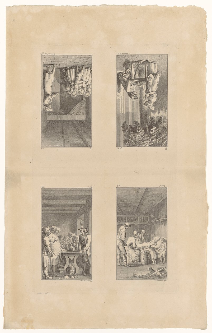Pages 1 à 4 de *Lienhard et Gertrud* de Pestalozzi - Daniel Nikolaus Chodowiecki