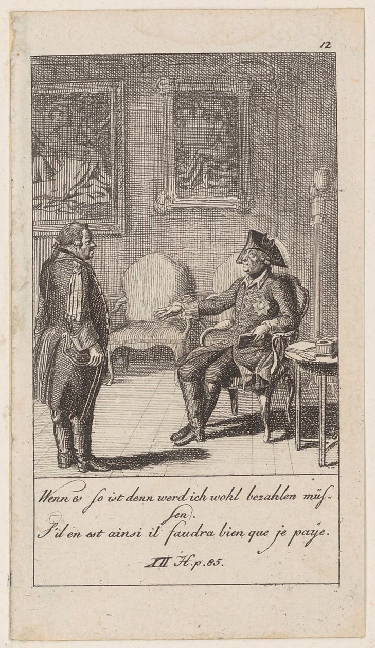 Planche 12 pour « Anecdotes et traits de caractère de Frédéric II, roi de Prusse » - Daniel Nikolaus Chodowiecki