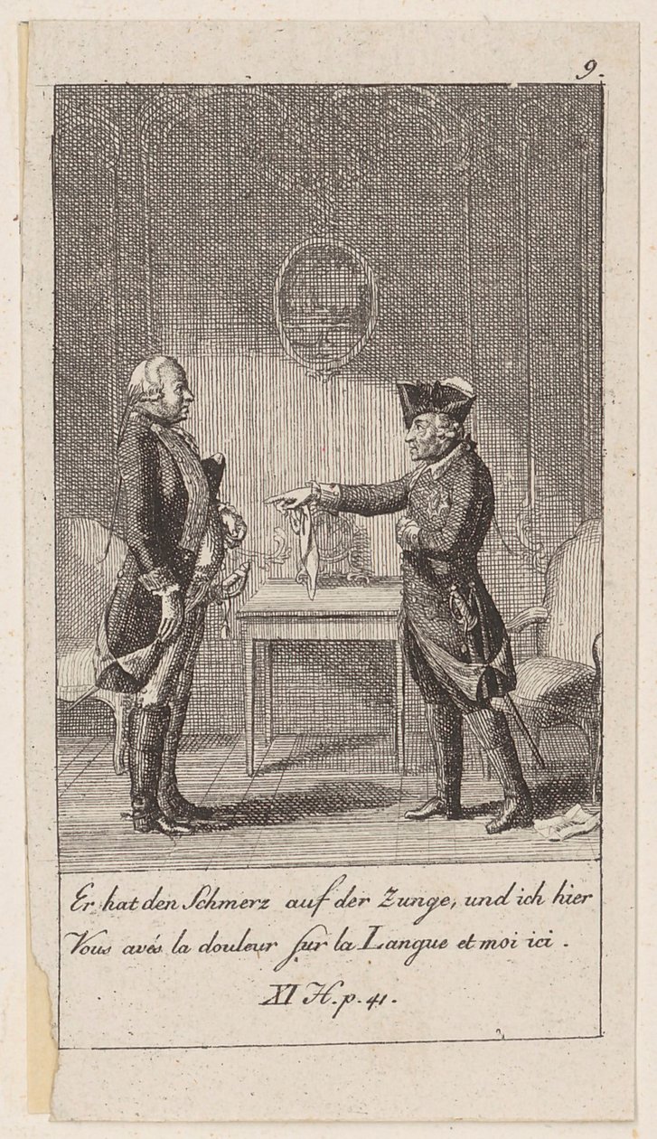Planche 9 des « Anecdotes et traits de caractère de Frédéric II, roi de Prusse » - Daniel Nikolaus Chodowiecki