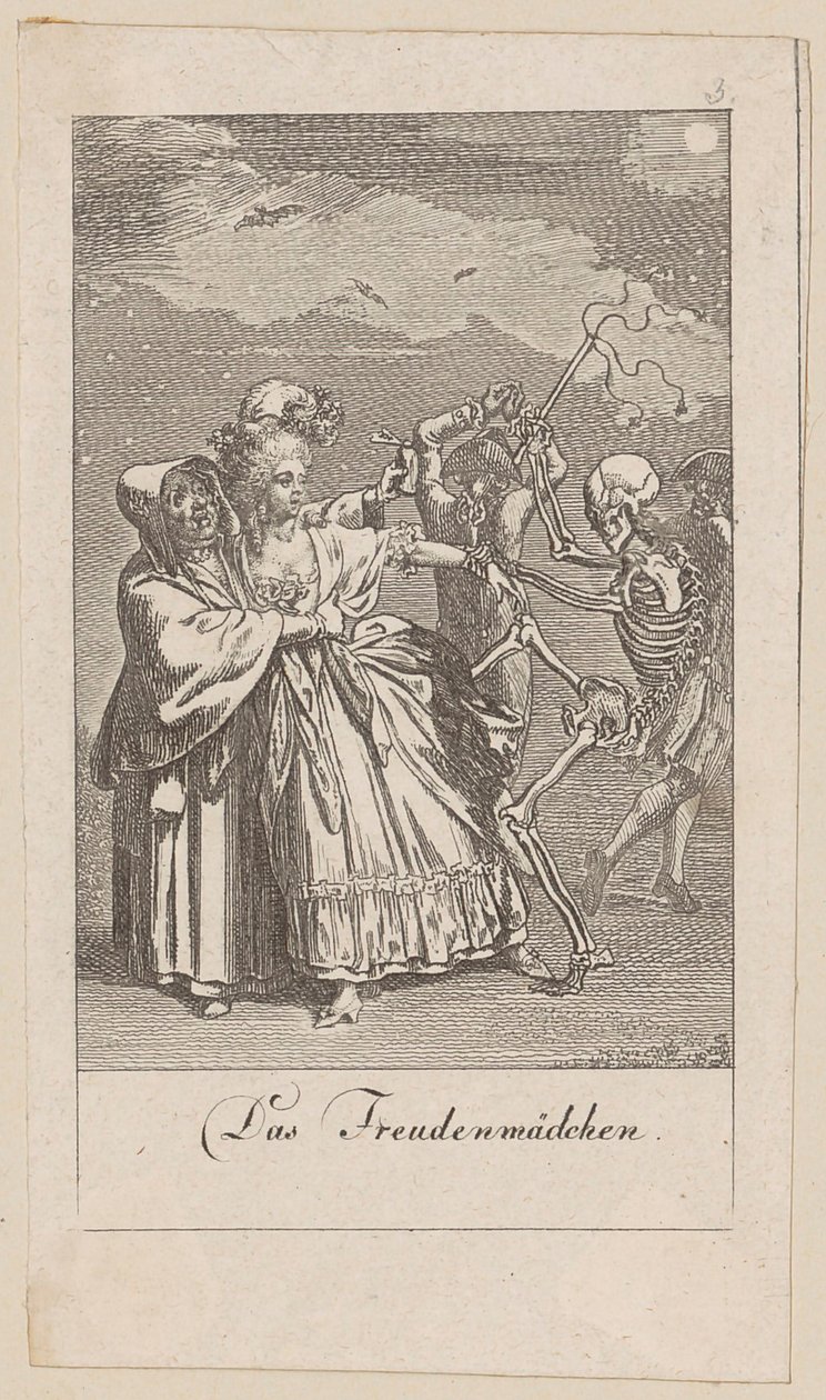Prostituée, planche 3 de la série « La Danse des morts » - Daniel Nikolaus Chodowiecki