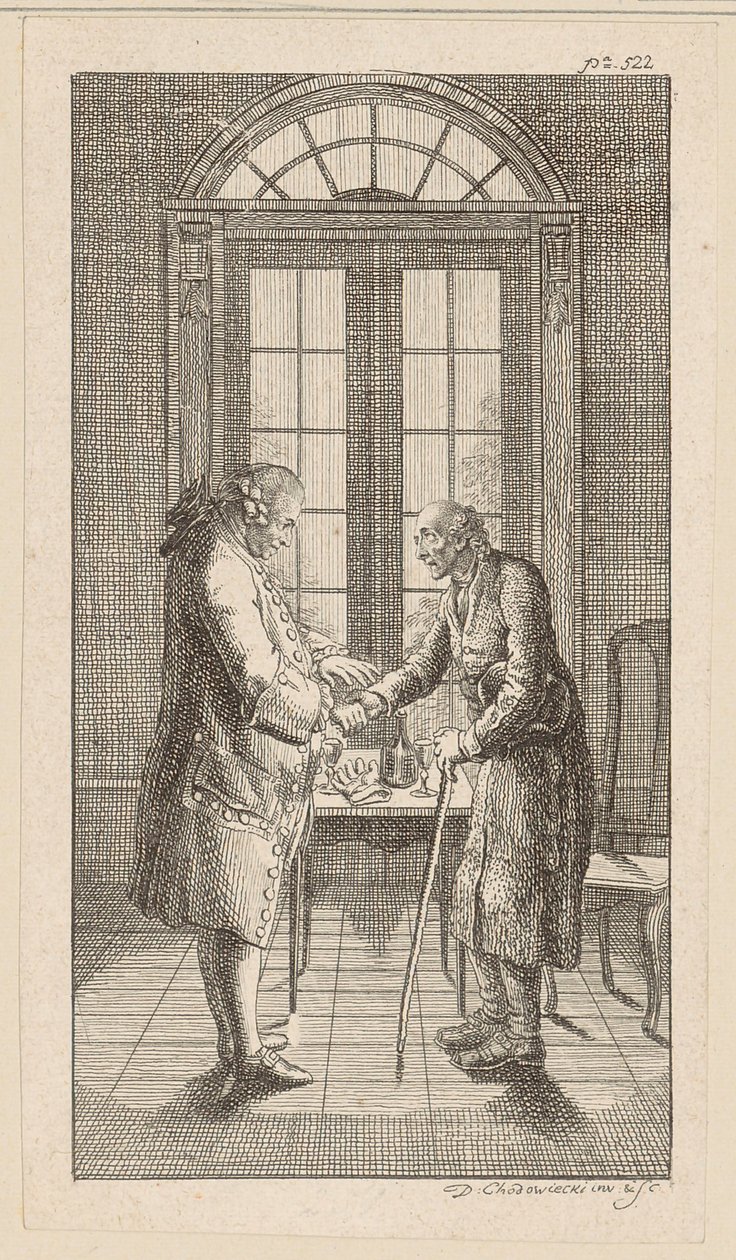 M. v. G. serre la main du vieil homme - Daniel Nikolaus Chodowiecki